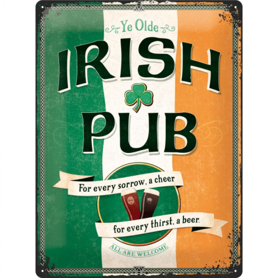 Placa metalica 30X40 Irish Pub