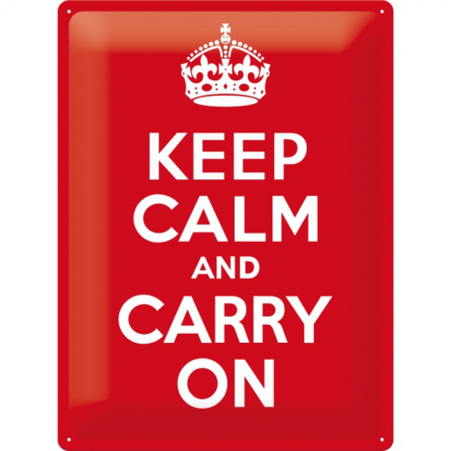 Placa metalica 30X40 Keep calm and carry on