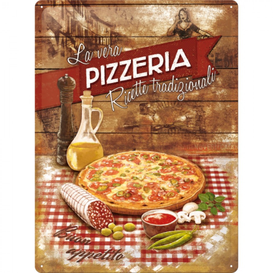 Placa metalica 30X40 Pizzeria La Vera