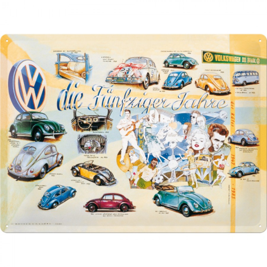 Placa metalica 30X40 Volkswagen Funfziger Jahre