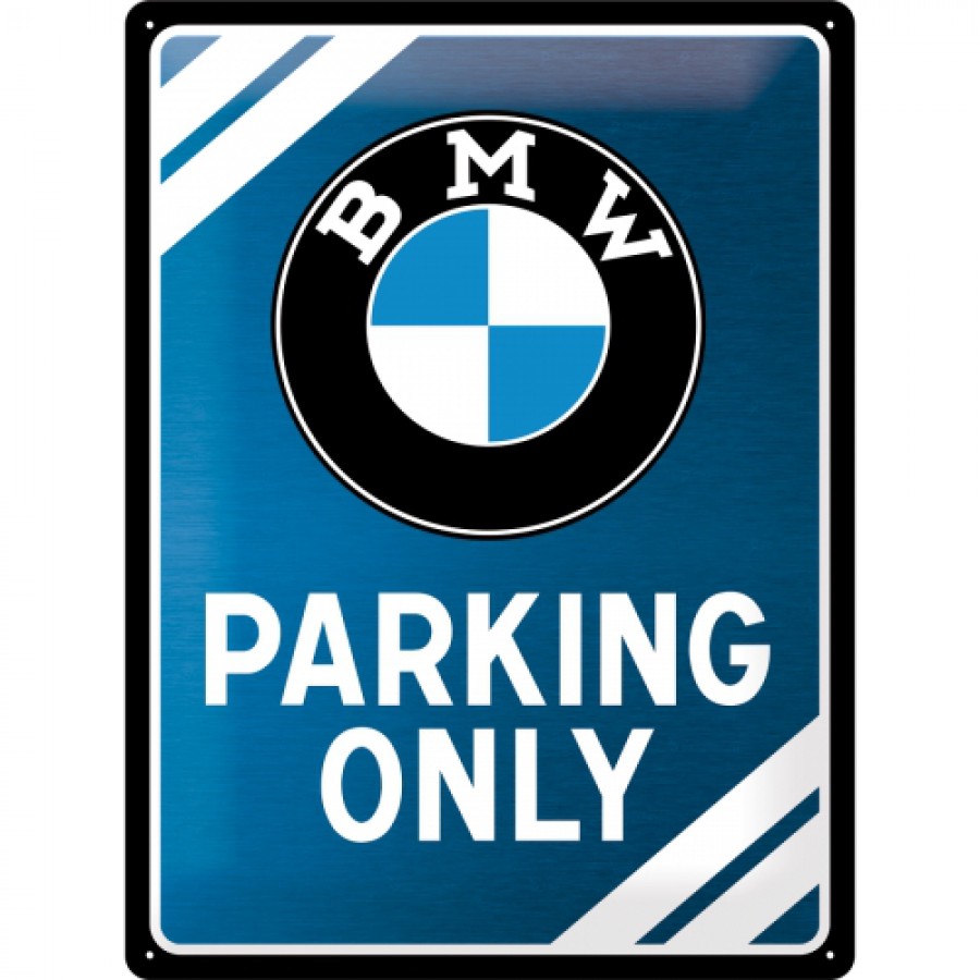 Placa metalica 30x40 BMW Parking Only Blue