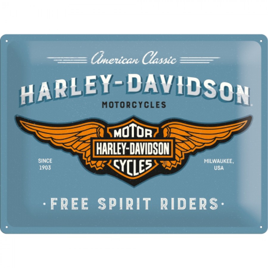 Placa metalica 30x40 Harley Davidson Free Spirit