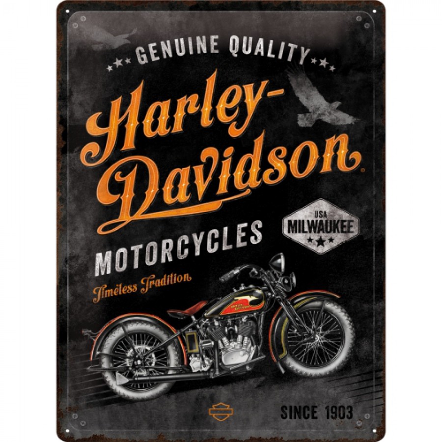 Placa metalica 30x40 Harley Davidson Timeless Tradition