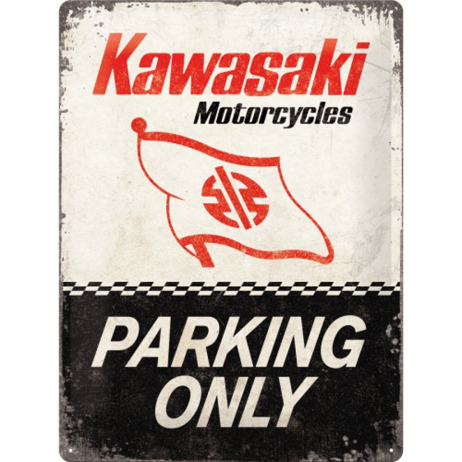 Placa metalica 30x40 Kawasaki Parking Only