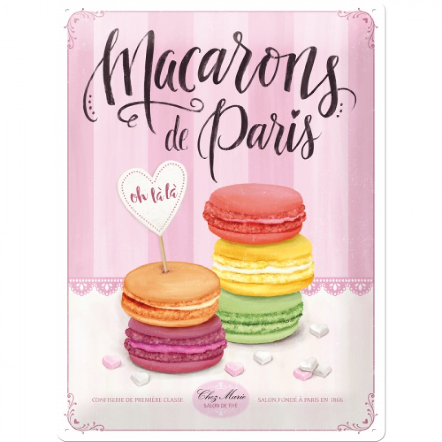 Placa metalica 30x40 Macarons de Paris