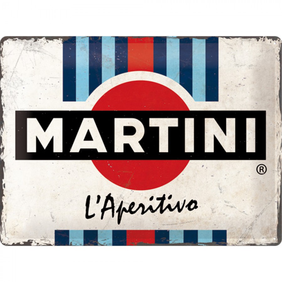 Placa metalica 30x40 Martini Laperitivo Racing Stripes