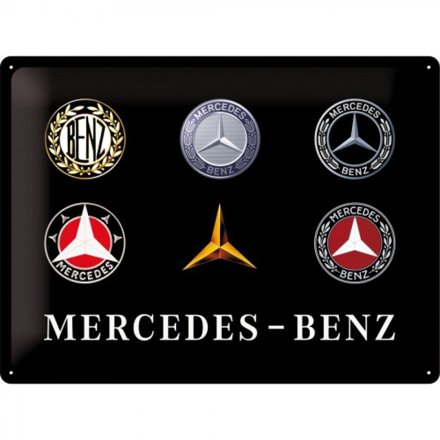 Placa metalica 30x40 Mercedes Benz Logo Evolution