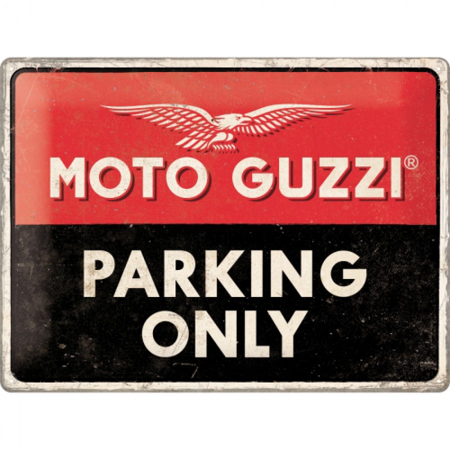 Placa metalica 30x40 Moto Guzzi Parking Only