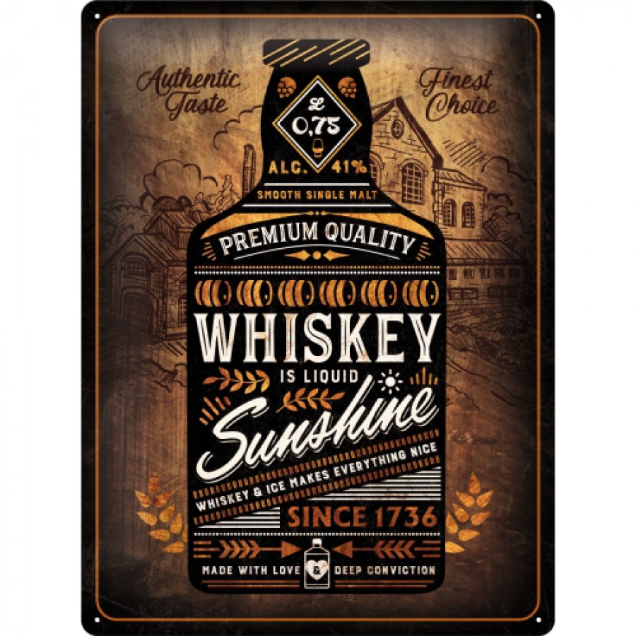 Placa metalica 30x40 Whiskey Sunshine