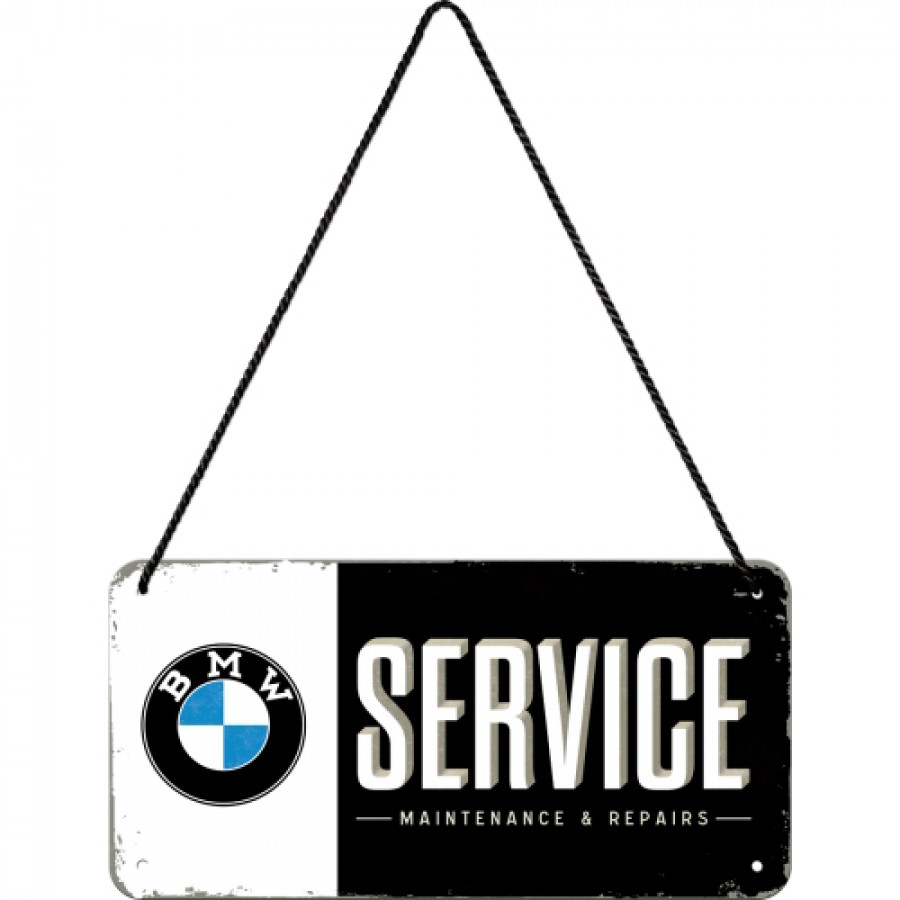 Placa metalica cu snur 10x20 BMW Service 1