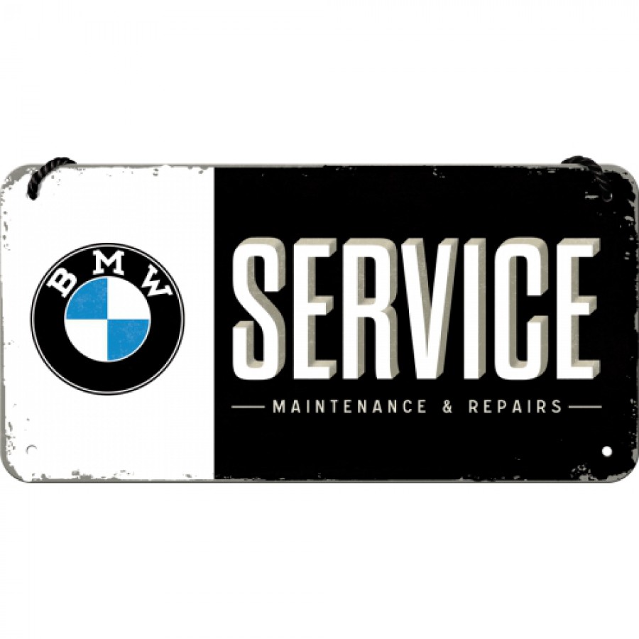 Placa metalica cu snur 10x20 BMW Service