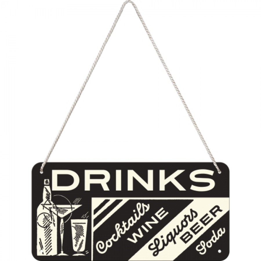 Placa metalica cu snur 10x20 Drinks 1