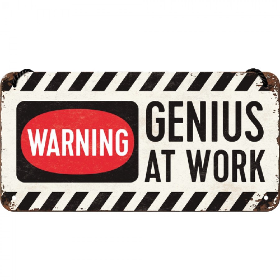 Placa metalica cu snur 10x20 Genius at work