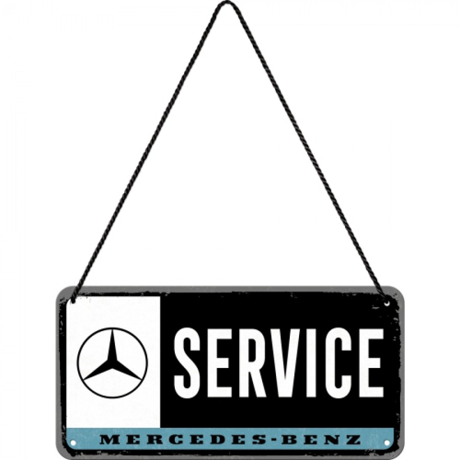 Placa metalica cu snur 10x20 Mercedes Benz Service 1