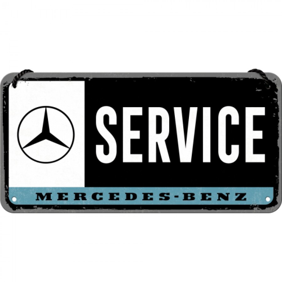 Placa metalica cu snur 10x20 Mercedes Benz Service