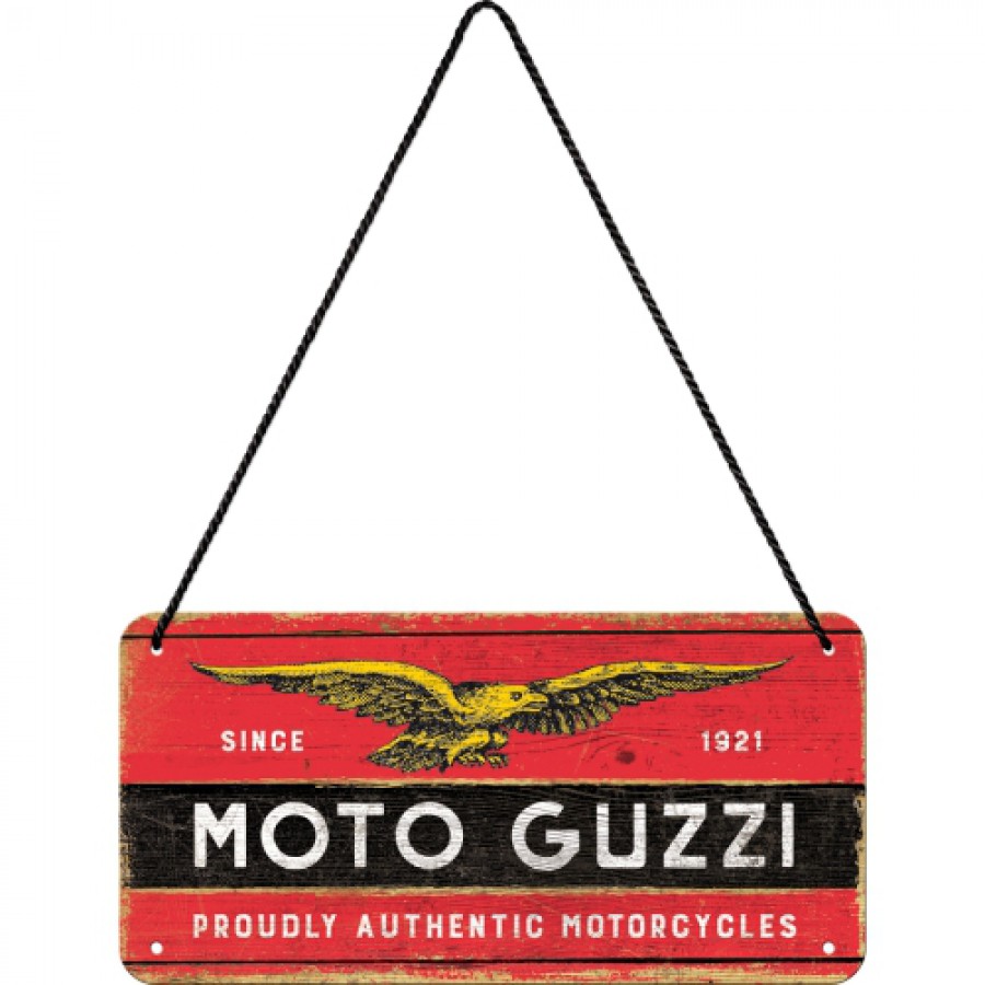 Placa metalica cu snur 10x20 Moto Guzzi logo 1