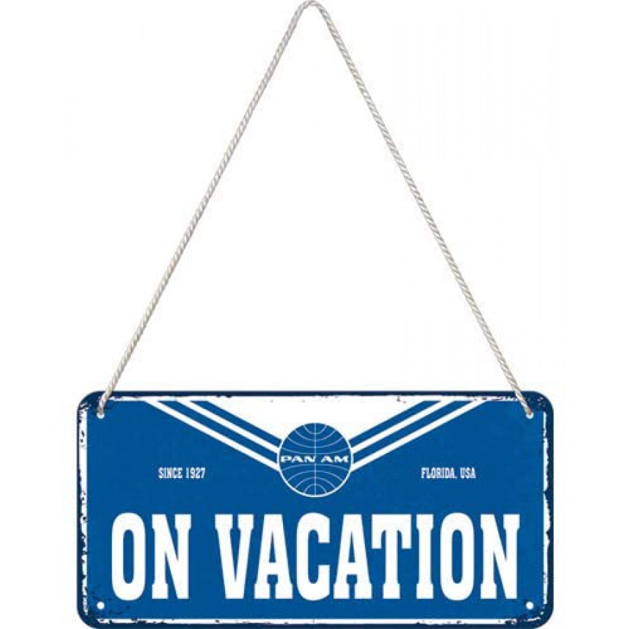 Placa metalica cu snur 10x20 Pan Am On Vacantion