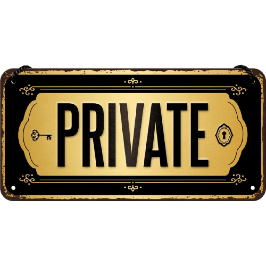 Placa metalica cu snur 10x20 Private