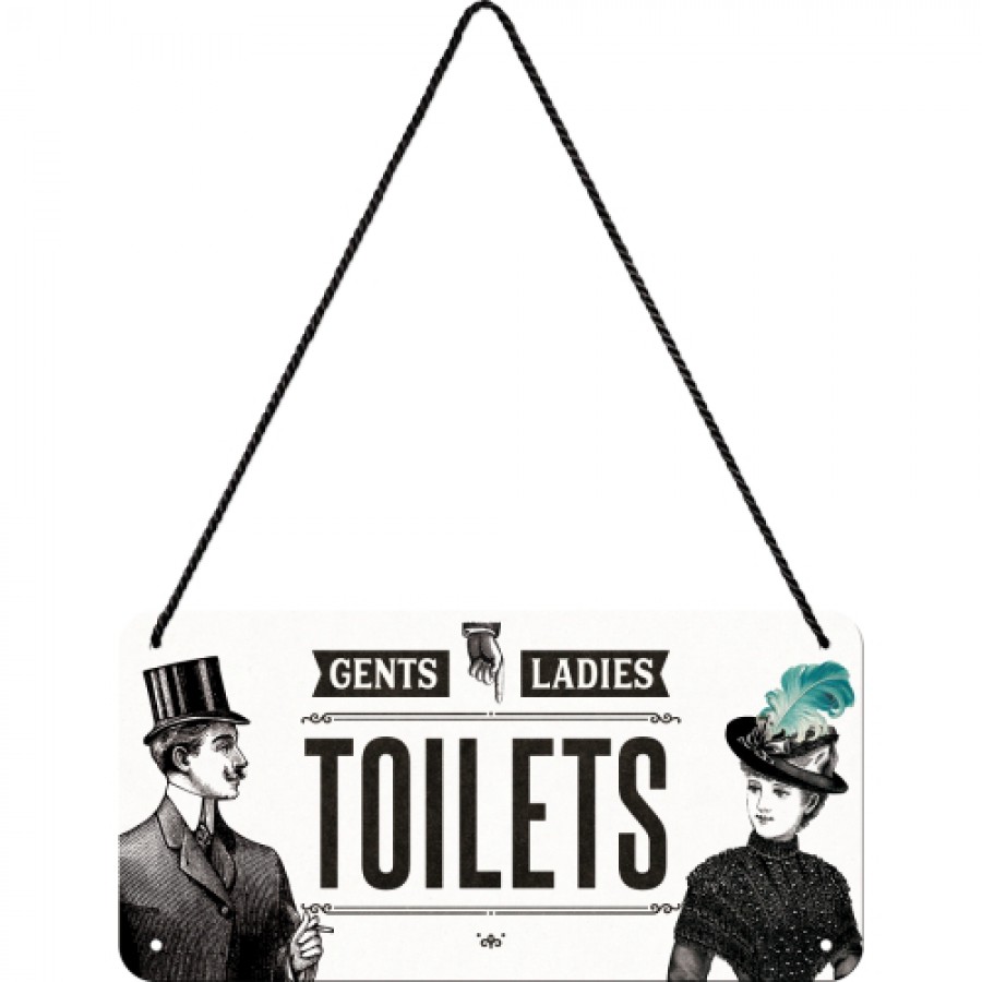 Placa metalica cu snur 10x20 Toilets 1