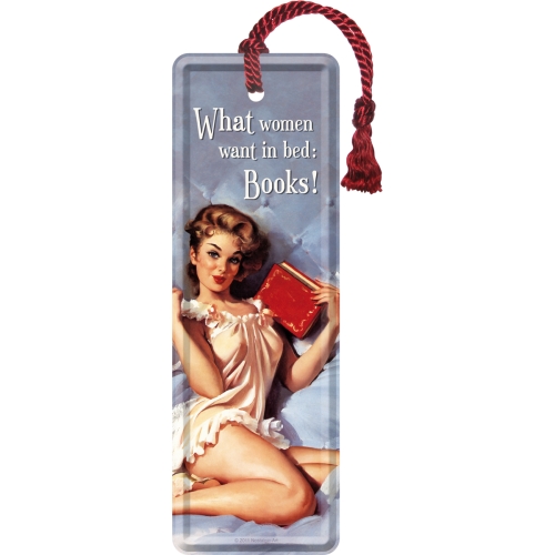 Semn de carte metalic Pin Up What women want 1